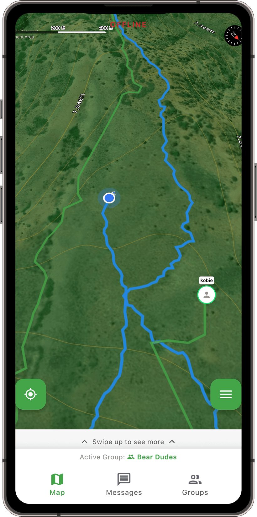 Kiba Go map with the group's locations